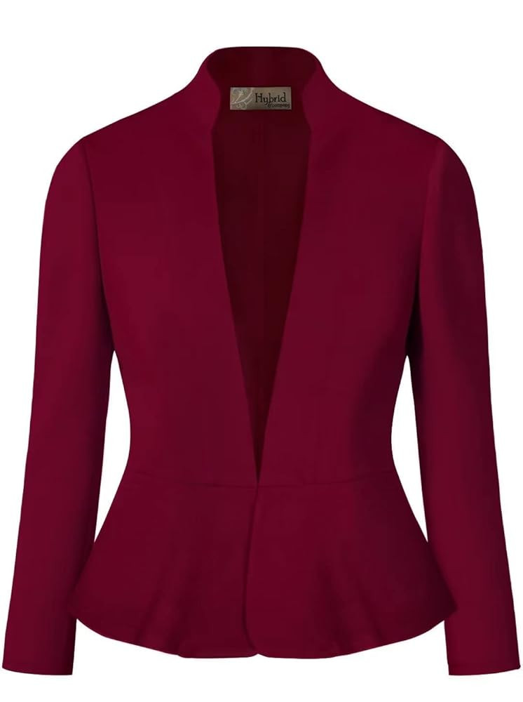 Hybrid & Company Women's Casual Work Office Elegant Open Front Premium Nylon Blazer Jacket | Amazon (US)