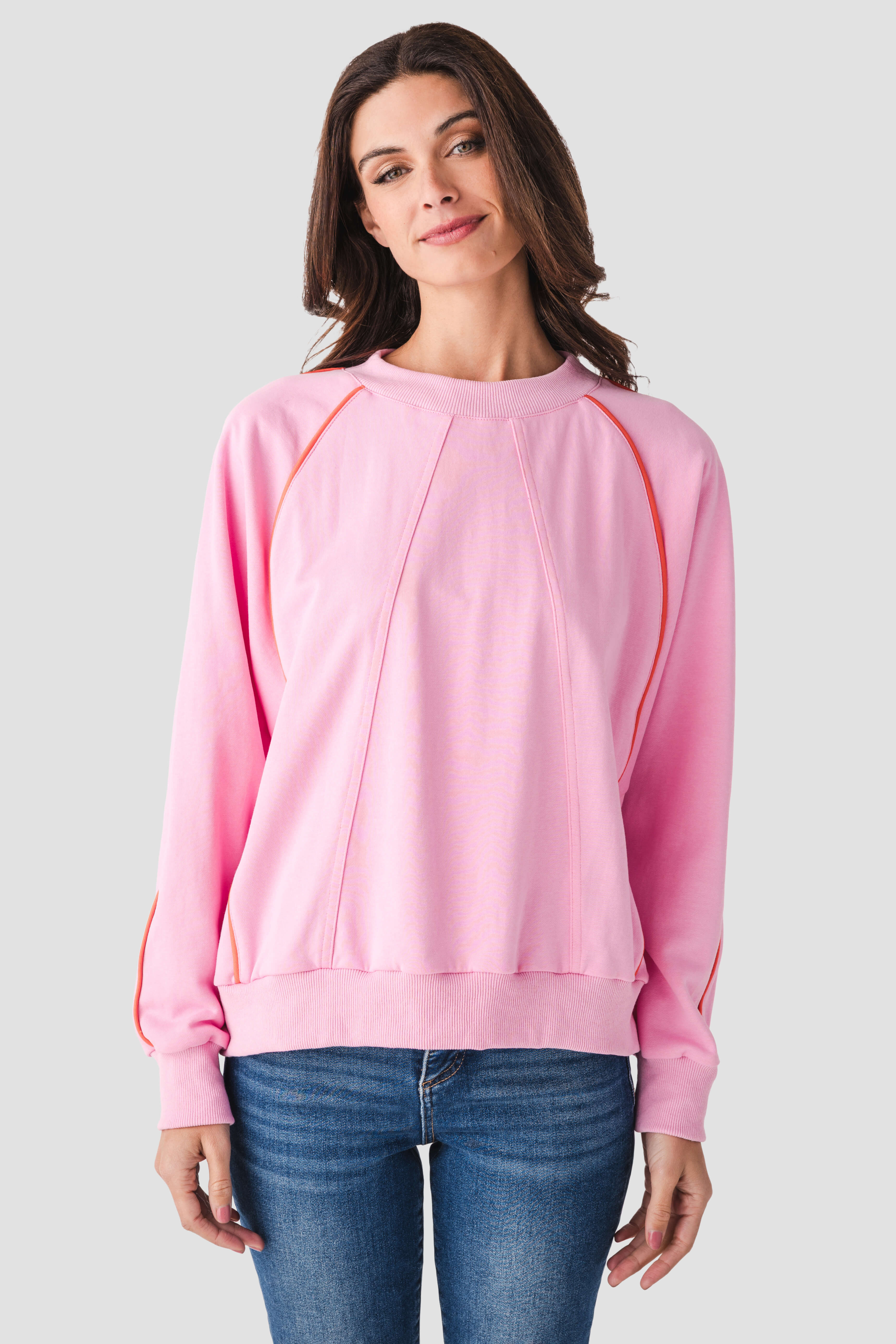 Fate Contrast Piping Raglan Sleeve Sweatshirt | Social Threads