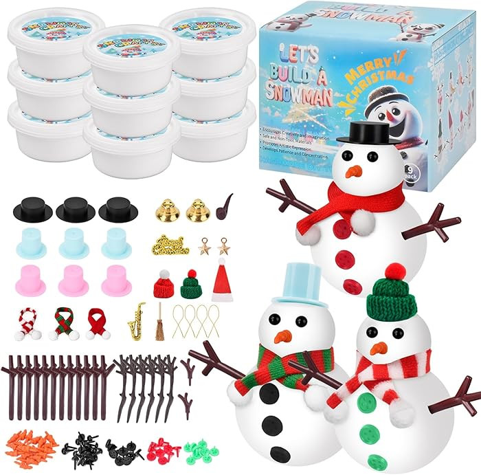 Stocking Stuffers for Kids Teen Boys Girls - 9 Pack Build Snowman Kit Christmas Crafts Gifts for ... | Amazon (US)