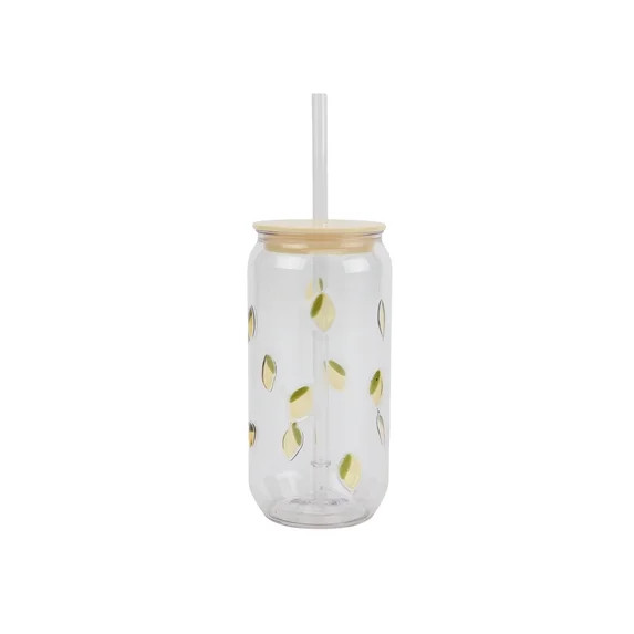 Just Feed Me by Jessie James Decker 18oz Embossed Lemon Can Sipper Tumbler with Straw | Walmart (US)