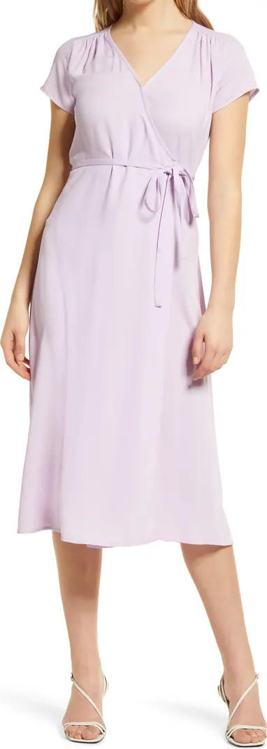 Halogen® Wrap Woven Midi Dress | Nordstrom | Nordstrom