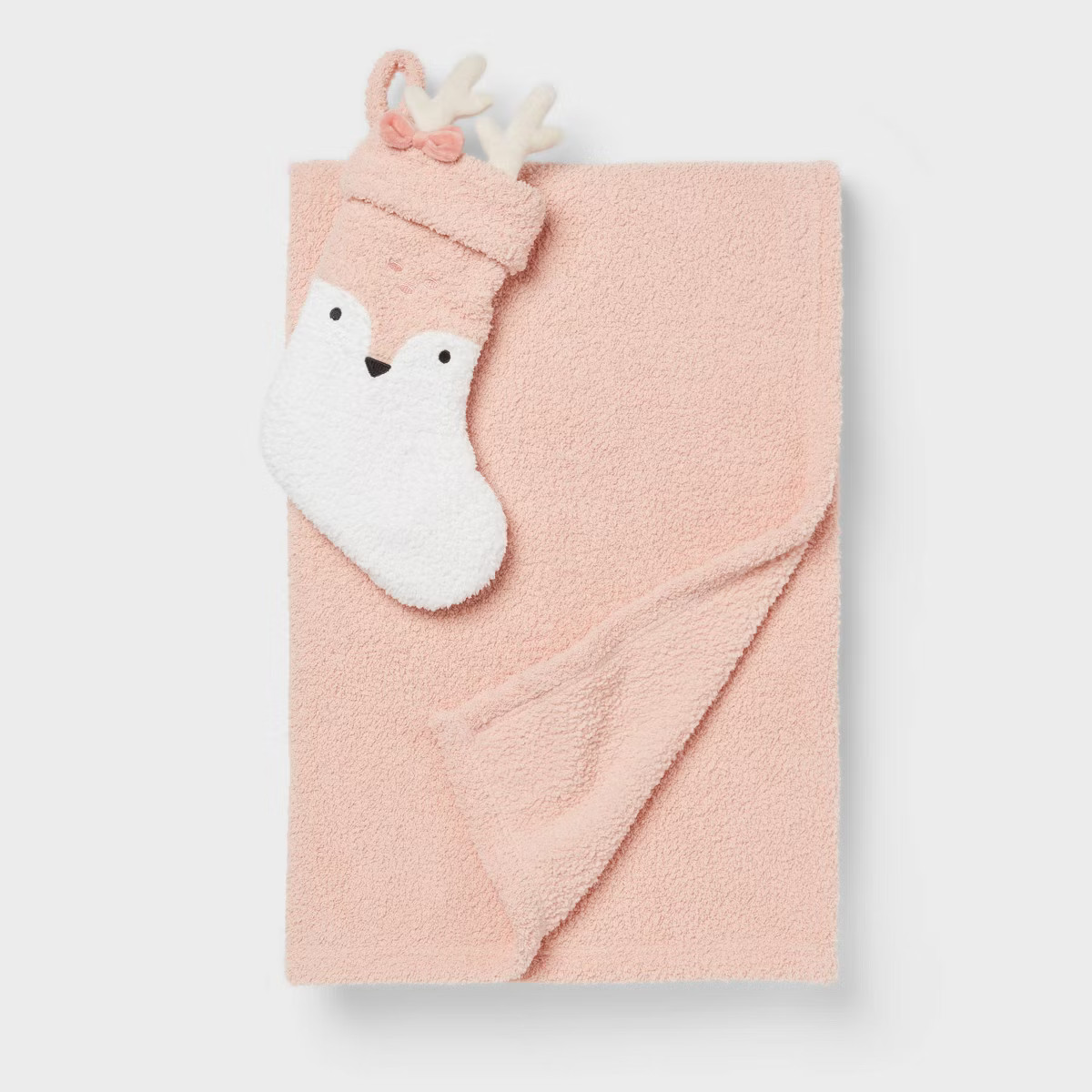 Pink Deer Stocking and Pink Kids' Throw Blanket Gift Set - Pillowfort™ | Target