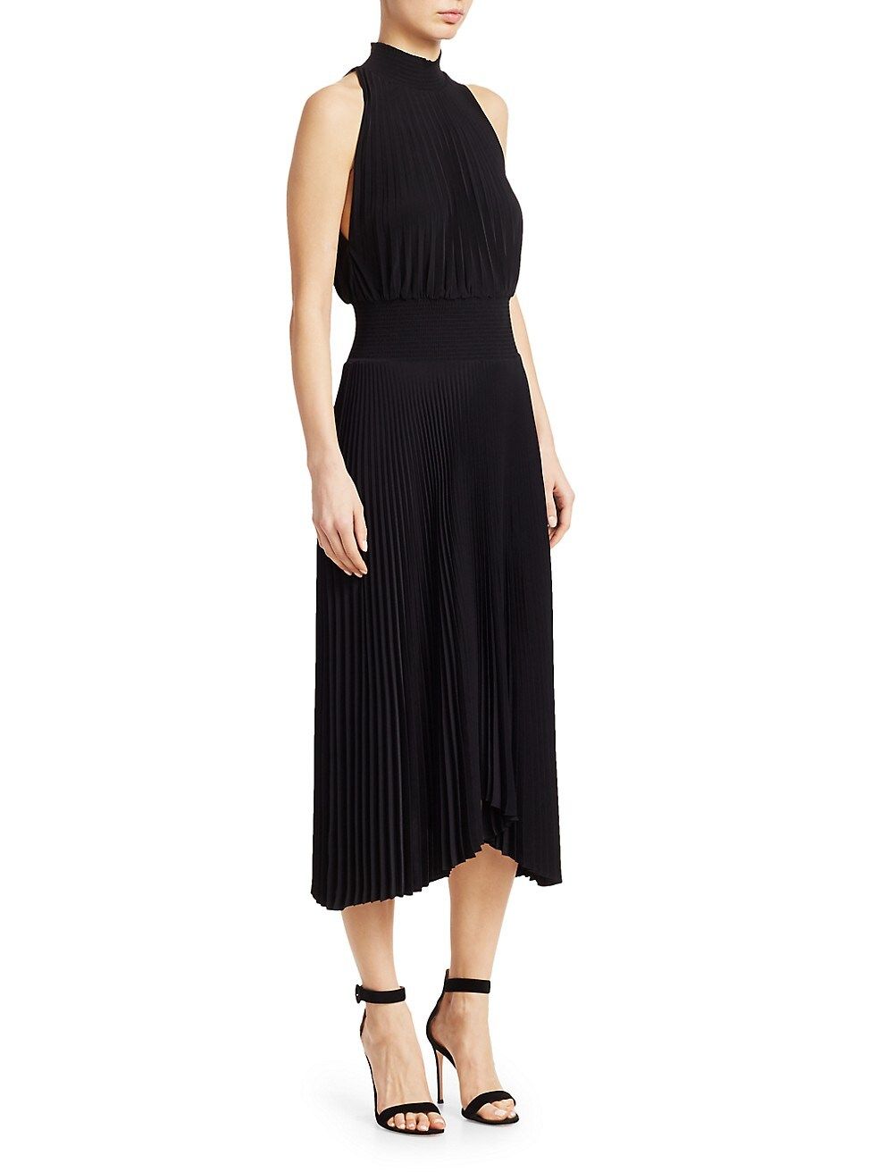 Renzo Plissé Halter Midi Dress | Saks Fifth Avenue