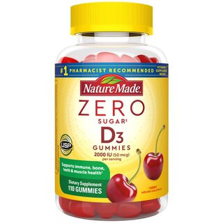 Nature Made Zero Sugar Vitamin D3 Gummies 2000 IU 50 mcg, Sugar Free Gummies, 110 CT | CVS Health
