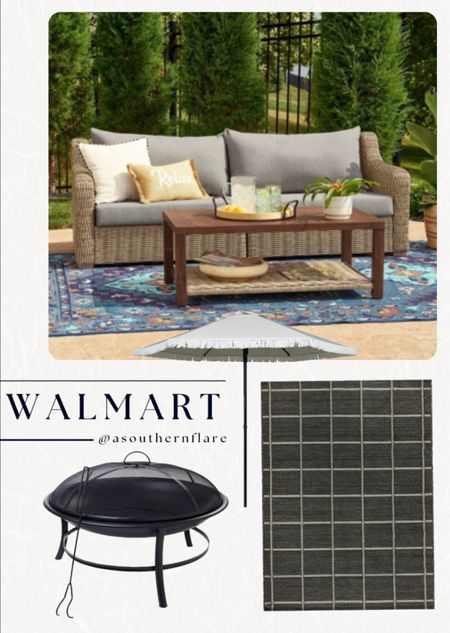 Home And Garden/ patio/ outdoor Furniture/ fire pit/ seating 2 piece set/ woven/ 