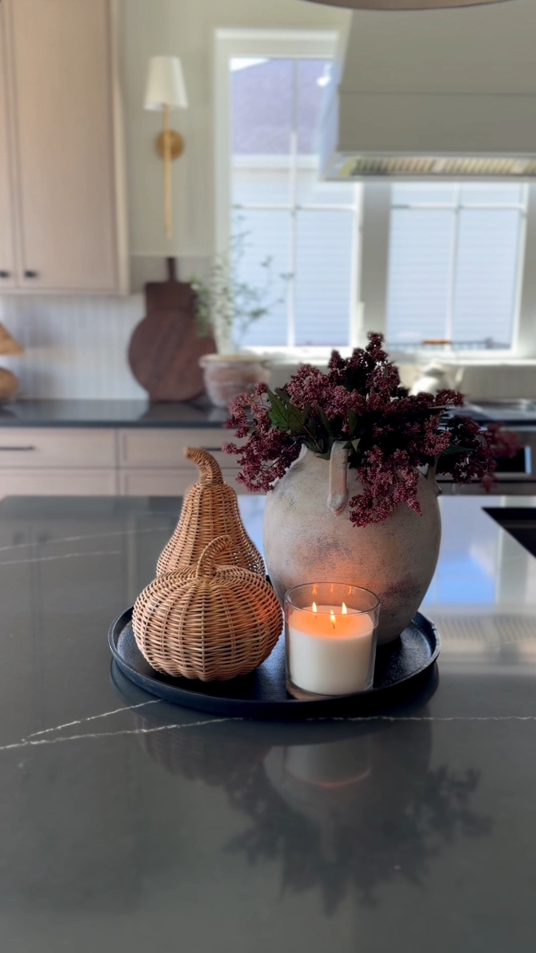 Simple meets fall. 🍂 The easiest fall centerpiece for your kitchen countertop. I love these berry stems and woven pumpkins (currently on sale). 🙌

#fallhomedecor #centerpiece #homedecorideas

#LTKHome #LTKSaleAlert #LTKSeasonal