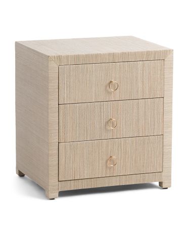 Quinn 3 Drawer Woven Nightstand | TJ Maxx