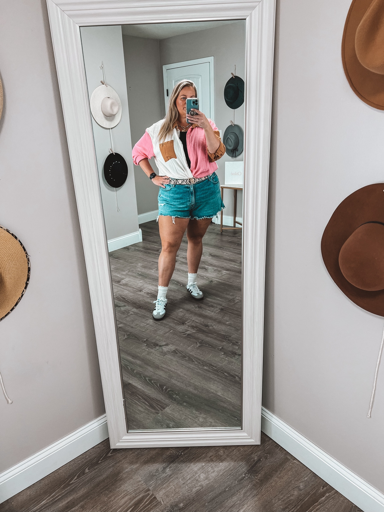Jean shorts made to fit the thick thighs and curves. Styled with a button down top and trendy sneakers. 

#LTKSeasonal #LTKStyleTip #LTKPlusSize