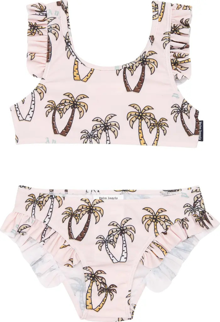 Kids' Palm Print Two-Piece Swimsuit | Nordstrom