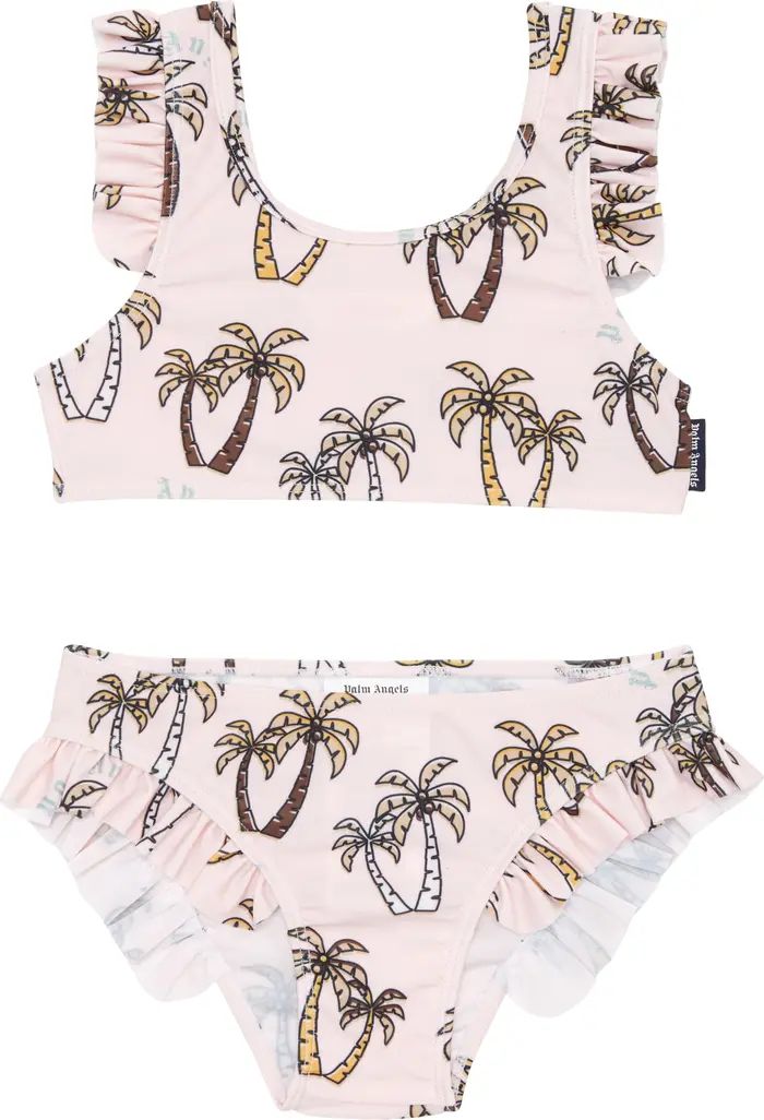 Kids' Palm Print Two-Piece Swimsuit | Nordstrom