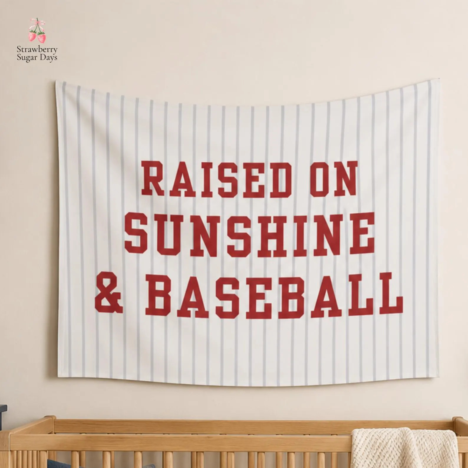 Baseball Nursery Wall Decor, Vintage Baseball Art, Large Boys Room Flag | Etsy (Global)