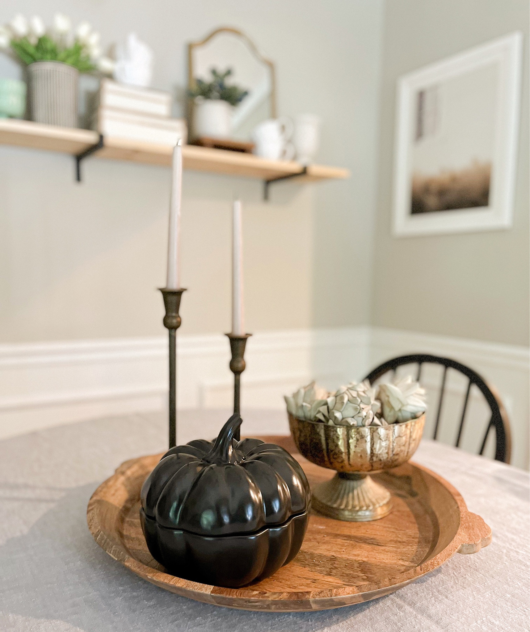 Halloween Tablescape
Table decor
Fall decor
Pumpkin decor
Tray decor
Dining room decor
Dining table
Tablecloth 

#LTKhome #LTKSeasonal #LTKHalloween