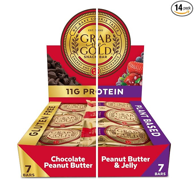 Grab The Gold Protein Snack Bar Variety Pack | Plant-Based Protein, Gluten-Free, Vegan, Dairy-Fre... | Amazon (US)
