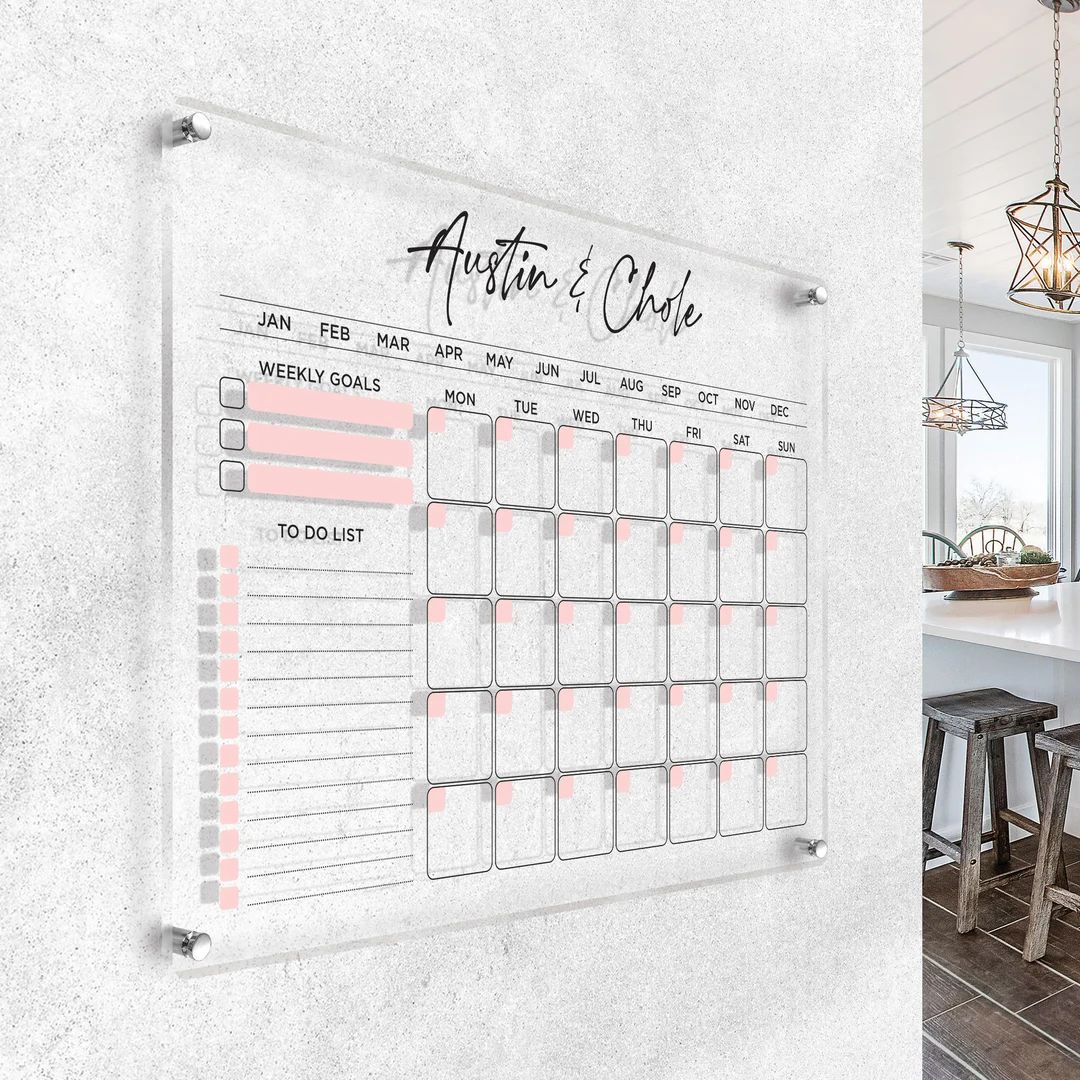 Acrylic Wall Calendar 2023  47mm Personalized Monthly Wall - Etsy | Etsy (US)