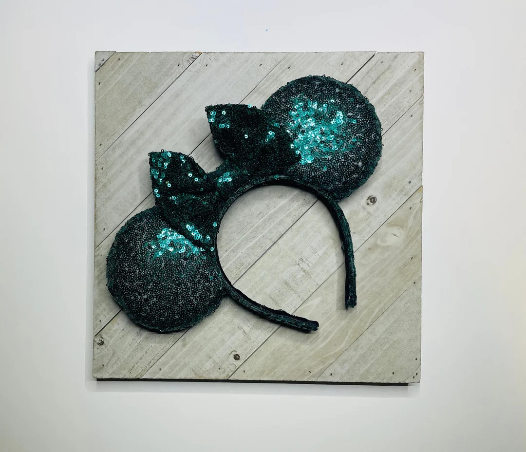Dark Green Shiny Sequin Ariel Mouse Ears Headband Adult Child - Etsy | Etsy (US)