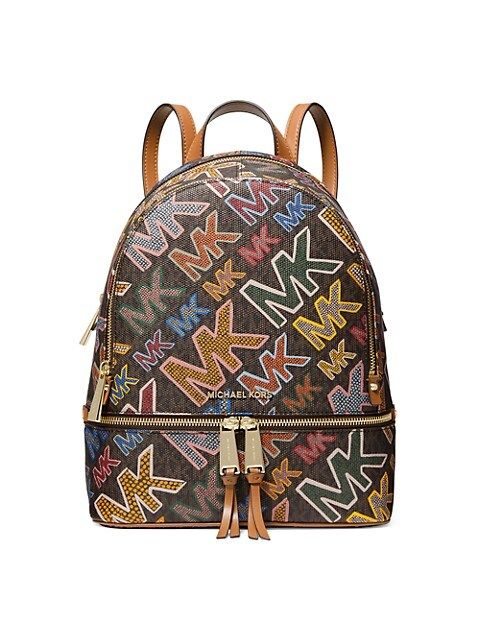 Medium Rhea Monogram Coated Canvas Zip Backpack | Saks Fifth Avenue