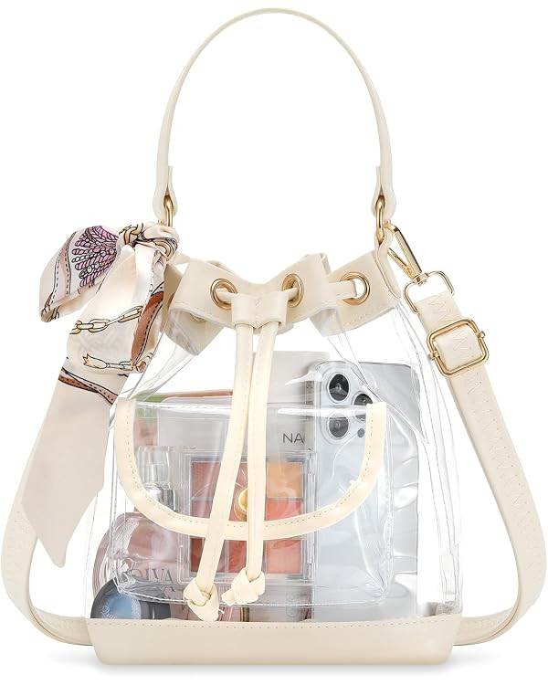 MoKo Clear Tote Bag, Large Capacity Handbags with 2 Pockets, Waterproof PVC Tote Bags for Women, ... | Amazon (US)