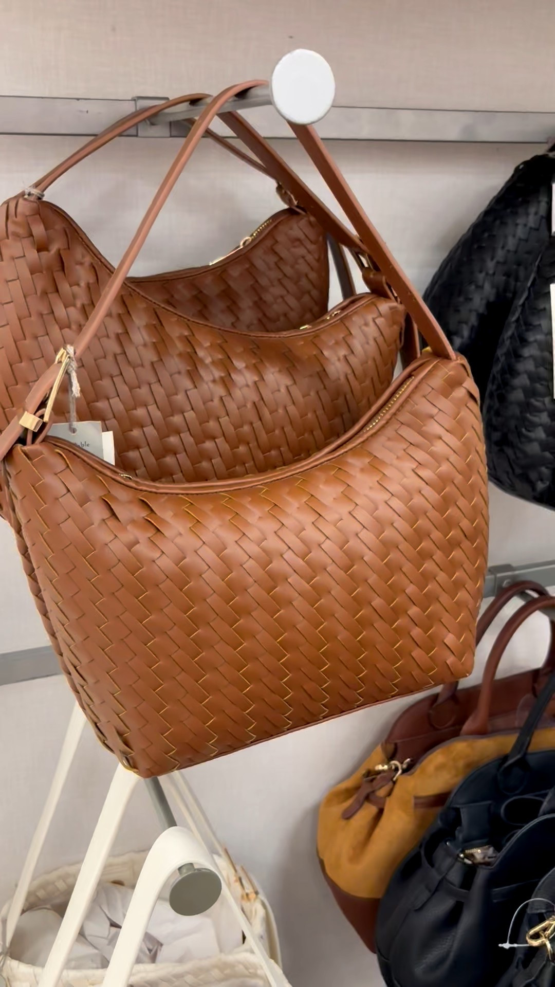 Ooh these woven bags look high end & come in several colors.