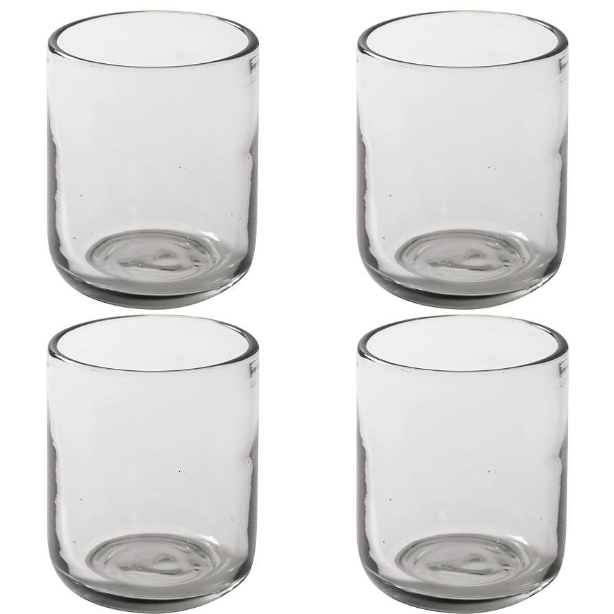 Amazon.com | bloomhouse Sayulita Spring 4 Piece Hand Made 16 OZ Clear Glass Double Old Fashioned ... | Amazon (US)