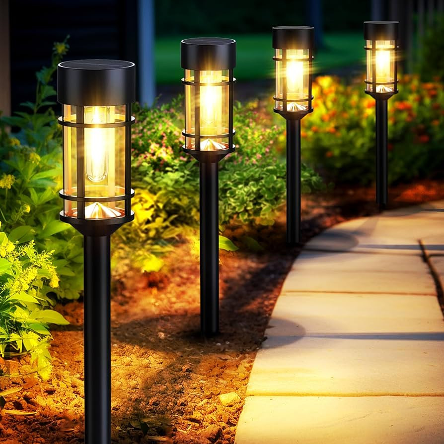Mancra Solar Pathway Lights, 8 Pack LED Solar Lights Outdoor Waterproof, Glass Metal Garden Light... | Amazon (US)