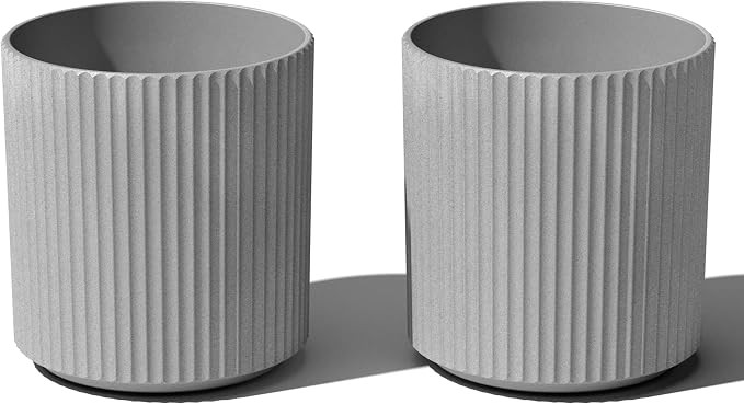 Veradek Demi Series Round Planter for Porch, Patio, Backyard | Durable Plastic-Stone Composite Ma... | Amazon (US)