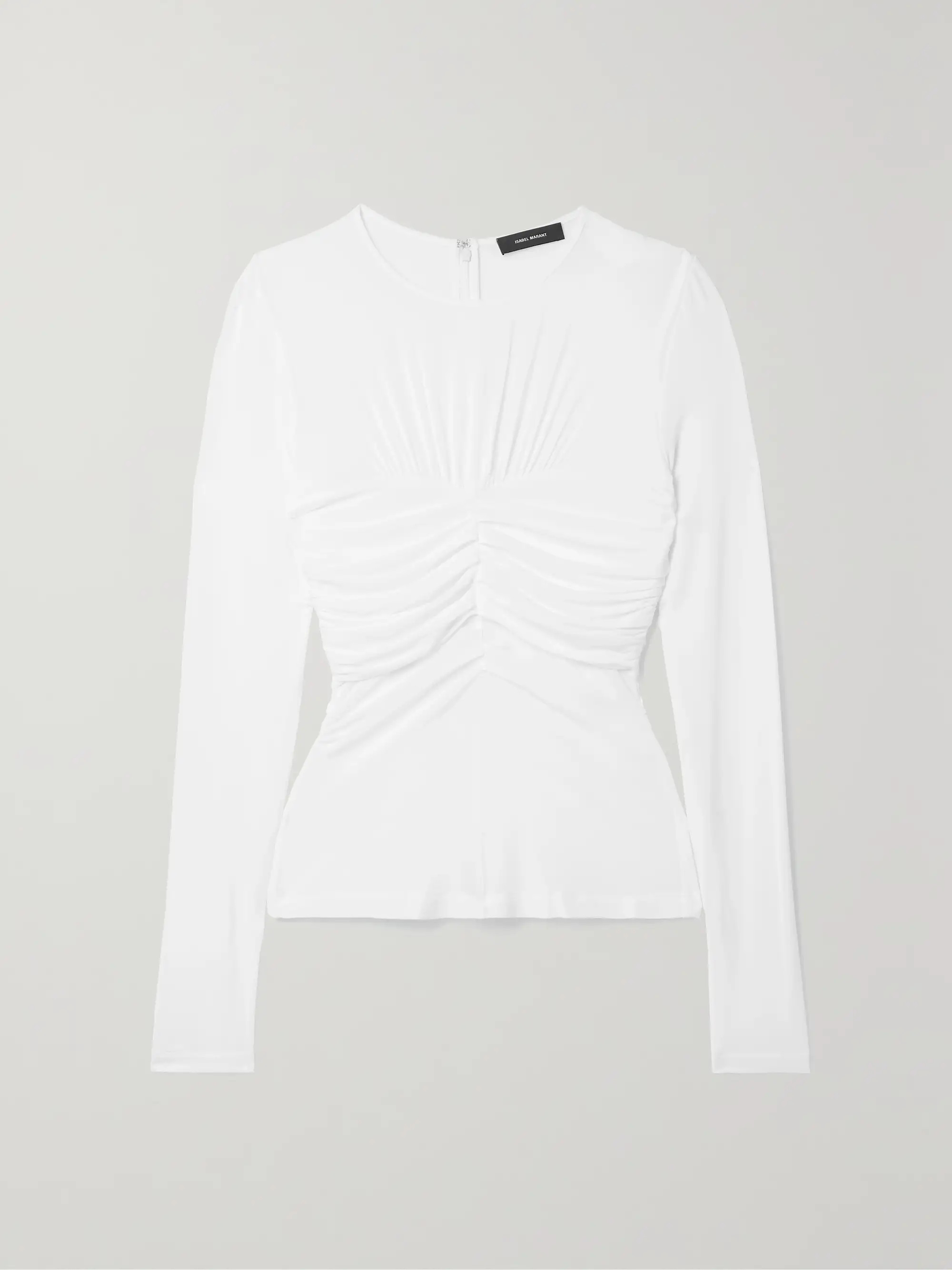 White Jalila ruched stretch-jersey top | ISABEL MARANT | NET-A-PORTER | NET-A-PORTER (UK & EU)