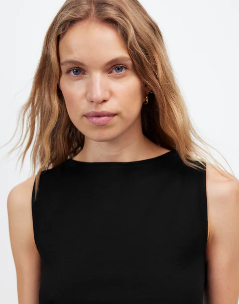 Sleeveless Boatneck Side Slit Tee | Madewell