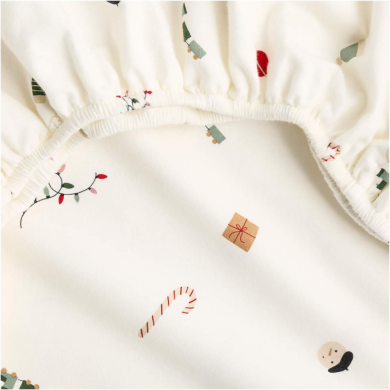 Supercozy Merry Moments Christmas 100% Organic Cotton Flannel Baby Crib Fitted Sheet + Reviews | ... | Crate & Barrel