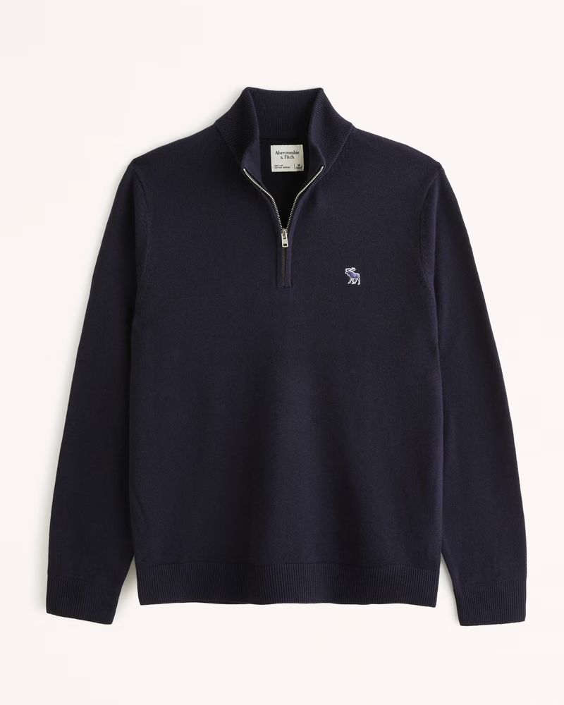 Long-Sleeve Icon Half-Zip Sweater Polo | Abercrombie & Fitch (UK)