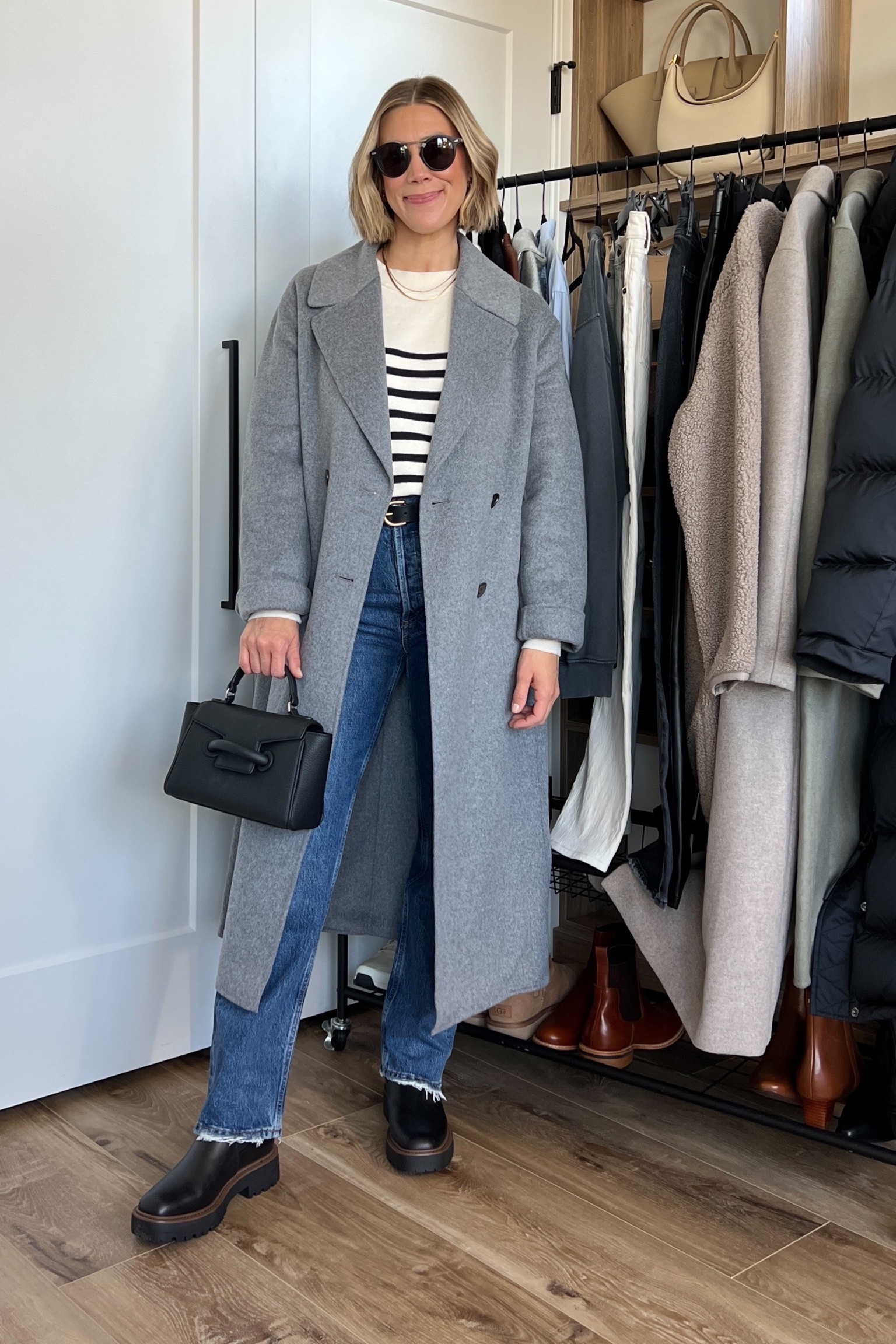 Wearing small striped sweater, 25 jeans (sized down), small coat, small belt, boots tts

#LTKSeasonal #LTKsalealert #LTKfindsunder100