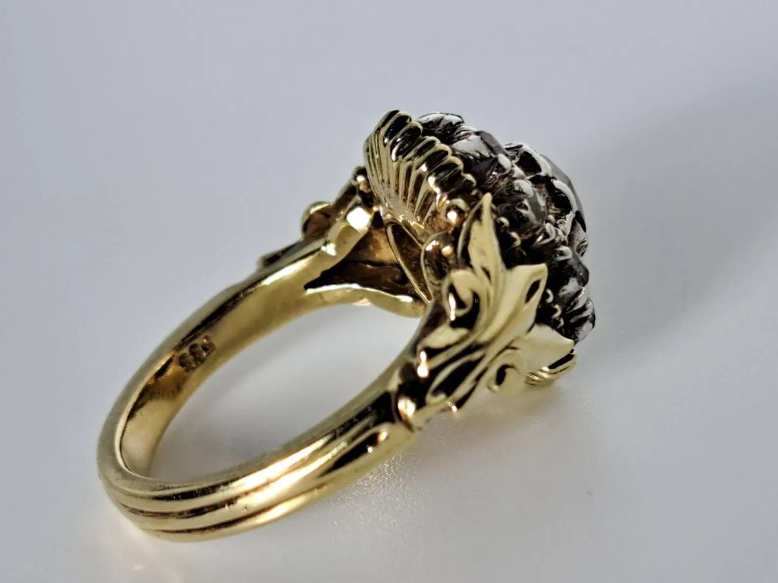 Reserved for M - Heavy Antique Georgian Rose Cut Diamond Ring in 14K Yellow Gold | Etsy (US)