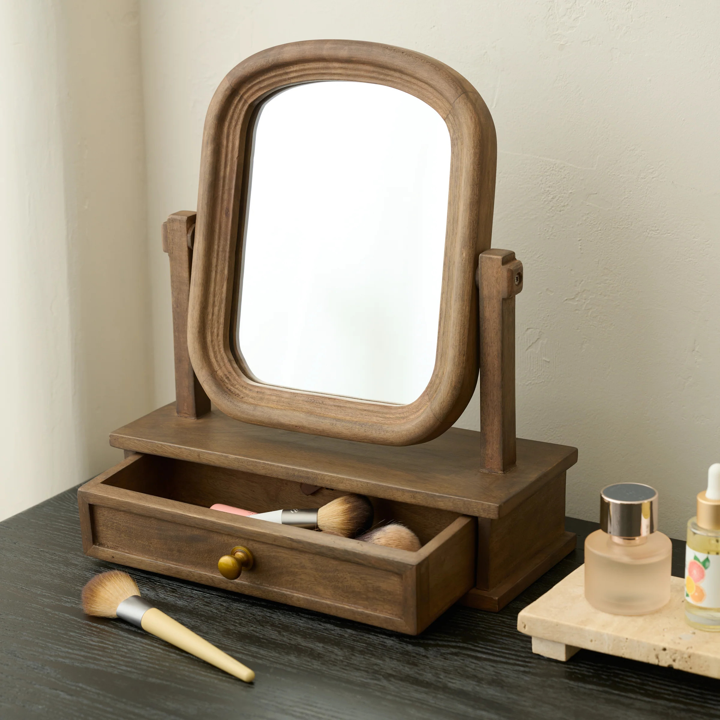Antique-Inspired Wooden Vanity Mirror | Magnolia