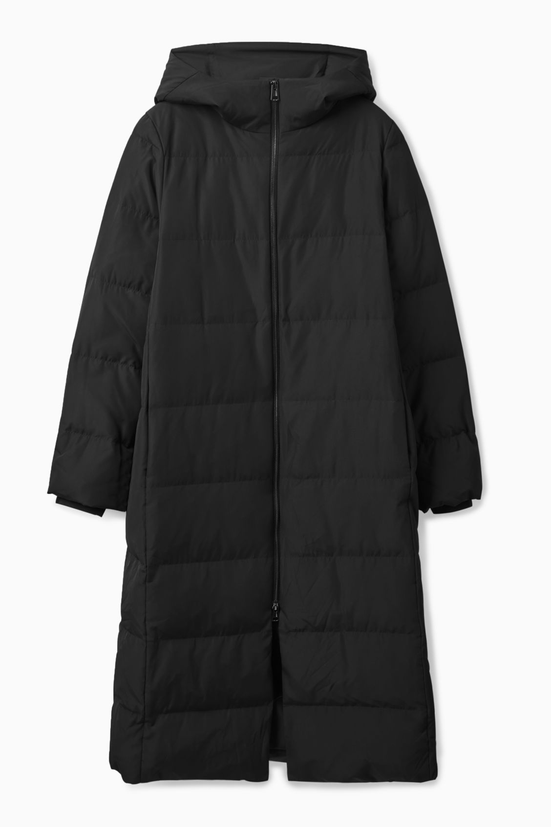 RECYCLED-DOWN LONGLINE PUFFER COAT - BLACK - COS | COS UK