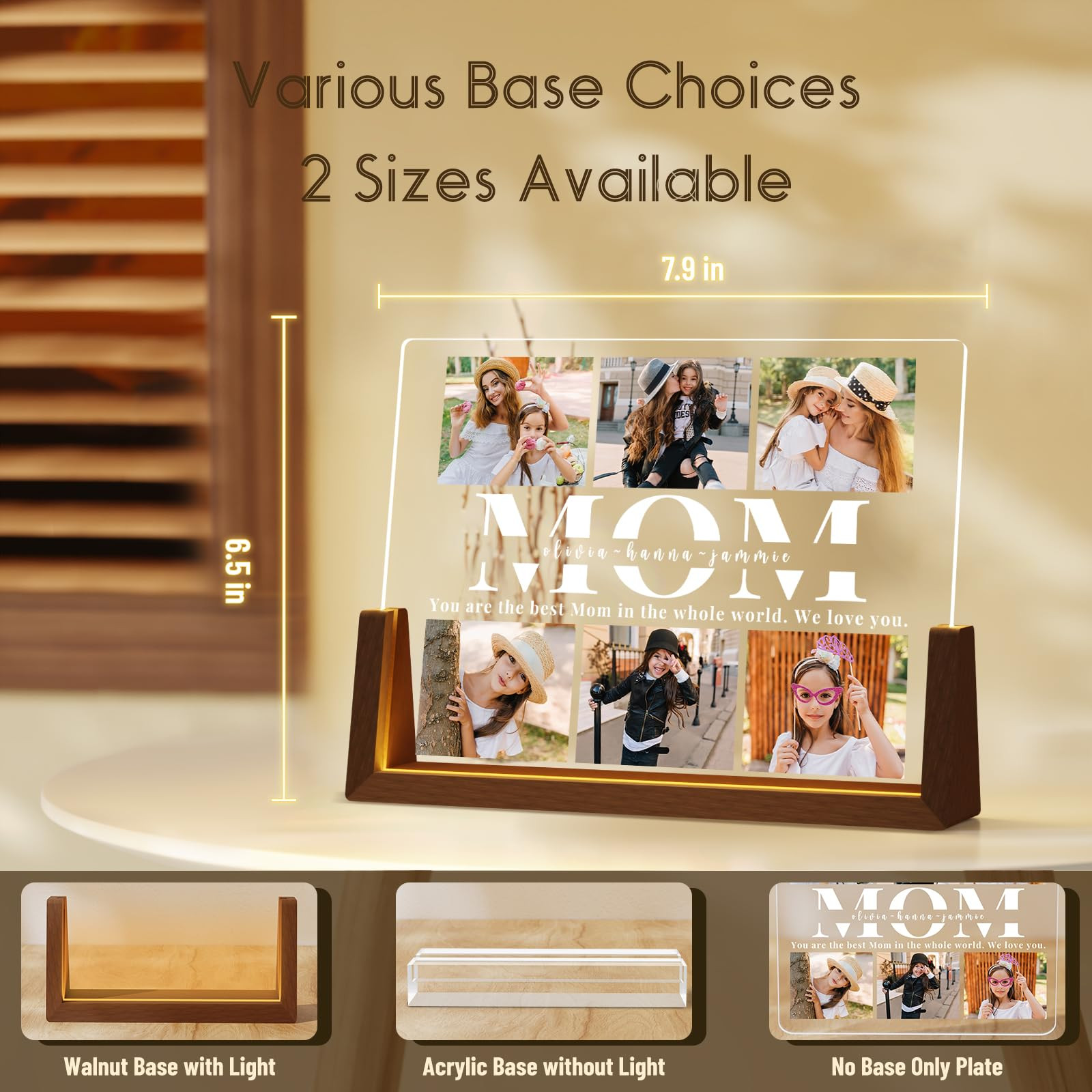 LUCKOR 2026 Personalized Mothers Day Picture Frame for Mom, Custom Gifts for Mother's Day from Da... | Amazon (US)