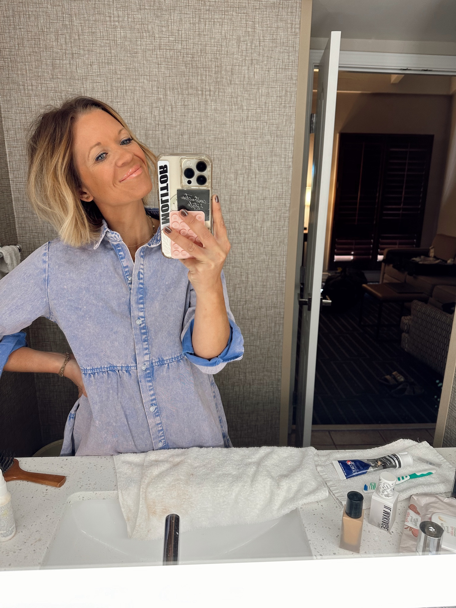 Conference look! Work to after conference dinner. Trendy business casual. Love this new color color denim. 

#LTKBeauty #LTKFallSale #LTKSaleAlert