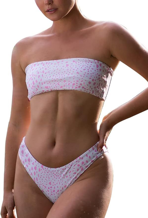 Summer Mae Pink Panther Off Shoulder Bikini | Amazon (US)