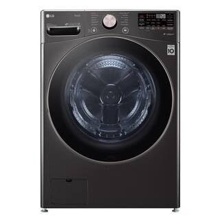 LG 4.5 Cu. Ft. Stackable SMART Front Load Washer in Black Steel with Steam and TurboWash360 Techn... | The Home Depot