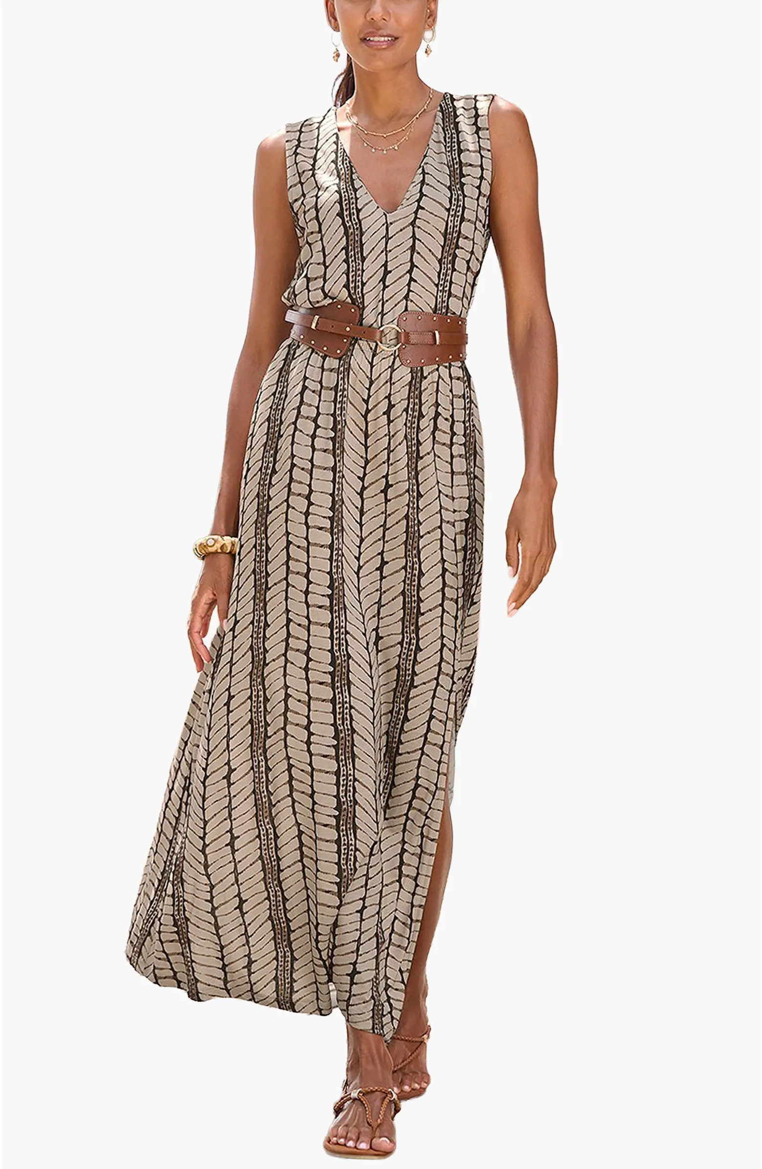 Women's Sleeveless V-Neck Maxi Dress | Nordstrom
