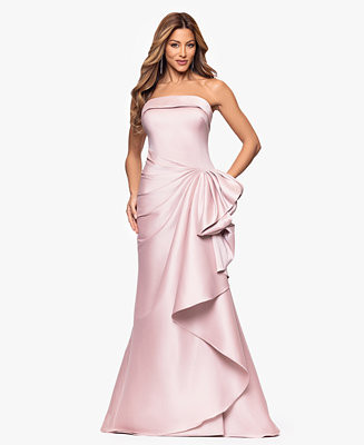 Xscape Women's Gathered Strapless Gown - Navy | Macy's