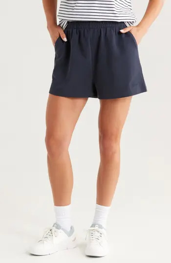 Recess Pickleball x Zella Courtside French Terry Shorts in Navy Sapphire at Nordstrom Rack, Size Small | Nordstrom Rack