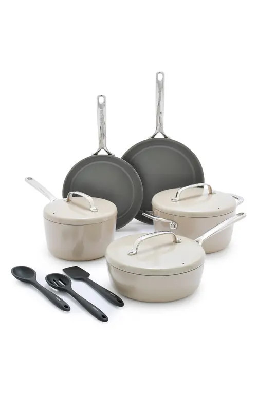 GreenPan GP5 Infinite8 11-Piece Anodized Aluminum Ceramic Nonstick Cookware Set in Taupe at Nordstrom | Nordstrom