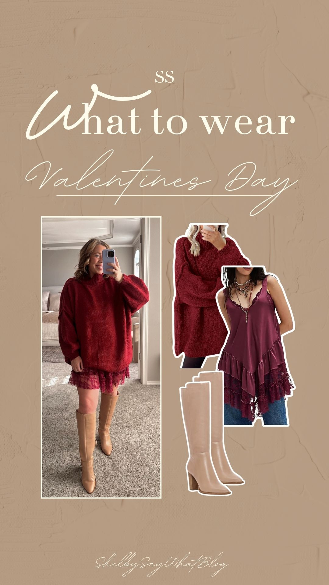 ❤️ Midsize Valentine's Day Outfit! ❤️ The sweater is oversized, so I bought a Medium, and an XL in the slip dress.  

 #LTKMidsize #LTKFindsUnder50 #LTKFindsUnder100