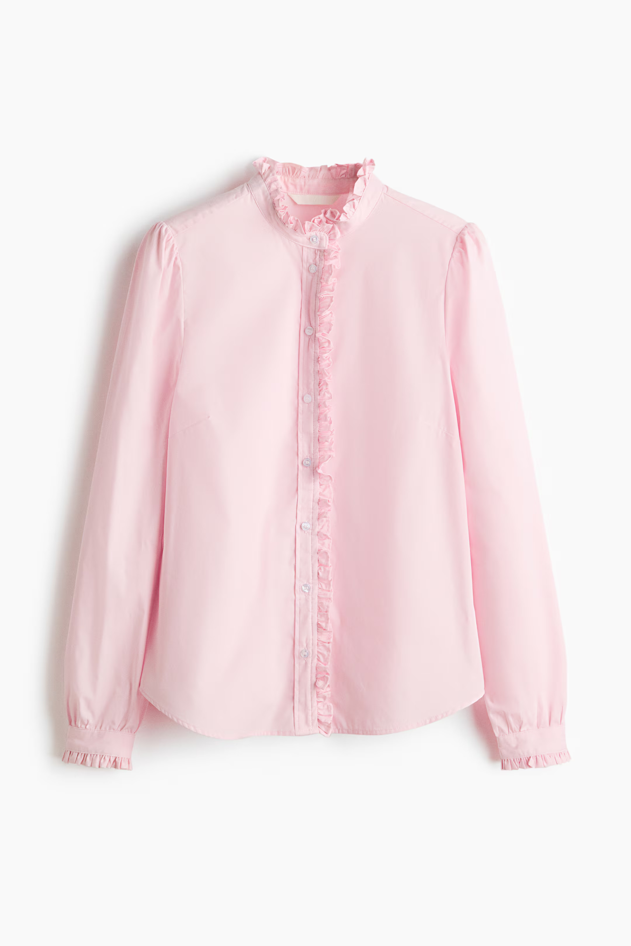 Popeline blouse met volant | H&M (DE, AT, CH, NL, FI)