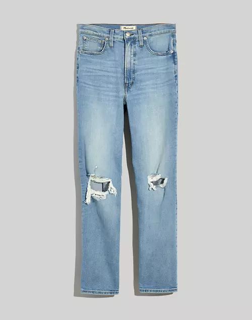 The Perfect Vintage Straight Jean in Danby Wash: Knee-Rip Edition | Madewell