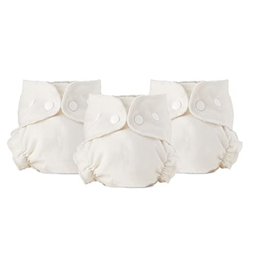 Esembly Cloth Diaper Inner - Organic Cotton Fitted Diaper- Soft, Ultra-Absorbant, Trim-Fitting Layer to Pair with Waterproof Outer for Blowout-Proof Diapering - 3-Pack, Size 2 (18-35lbs) | Amazon (US)
