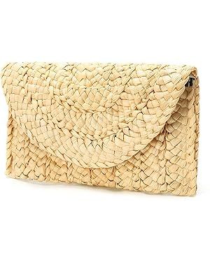 Obosoyo Women's Straw Clutch bags Handbag Straw Purse Envelope Bag Wallet Summer Beach Bag Woven ... | Amazon (US)