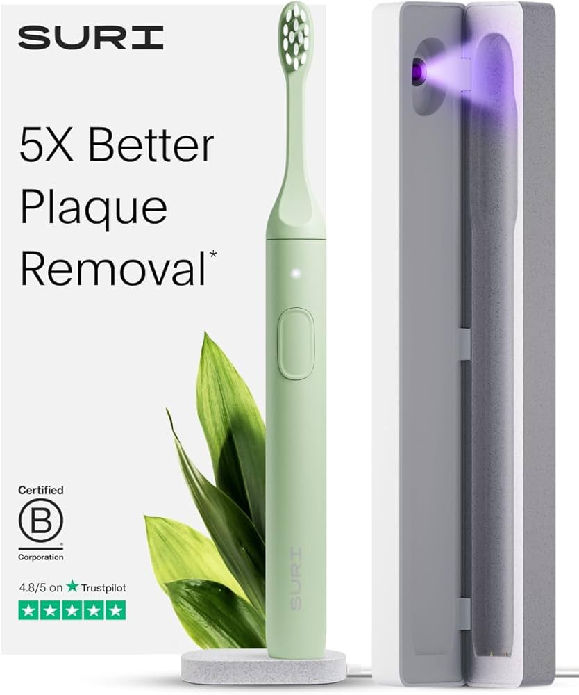 SURI 1.0 Sonic Electric Toothbrush with UV Cleaning Travel Case | 1 Month+ Battery | Designed in ... | Amazon (US)