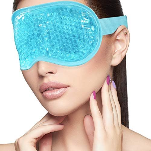 Sleeping Weighted Eye Mask for Woman Man Reusable Gel Beads Ice Pack with Soft Plush Backing Hot ... | Amazon (US)
