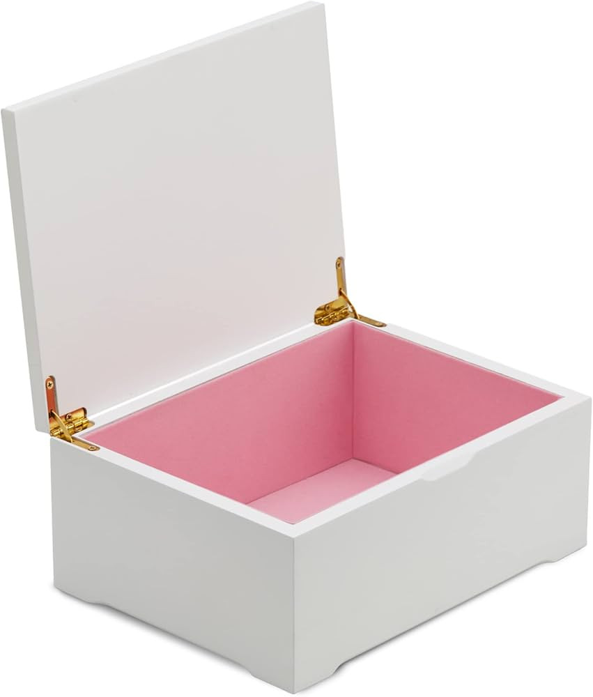 Mile & Stone Keepsake Box, Wooden Box for Storing Mementos, Sturdy Storage Box with Pink Interior... | Amazon (US)