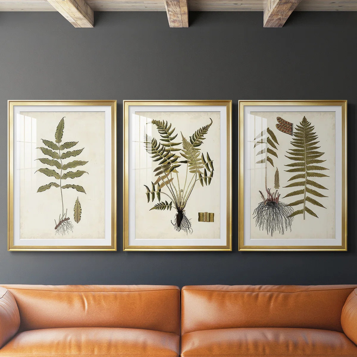 Fern Botanical III  -Custom Framed  Premium Print W Matt - 3 Pieces | Wayfair | Wayfair North America